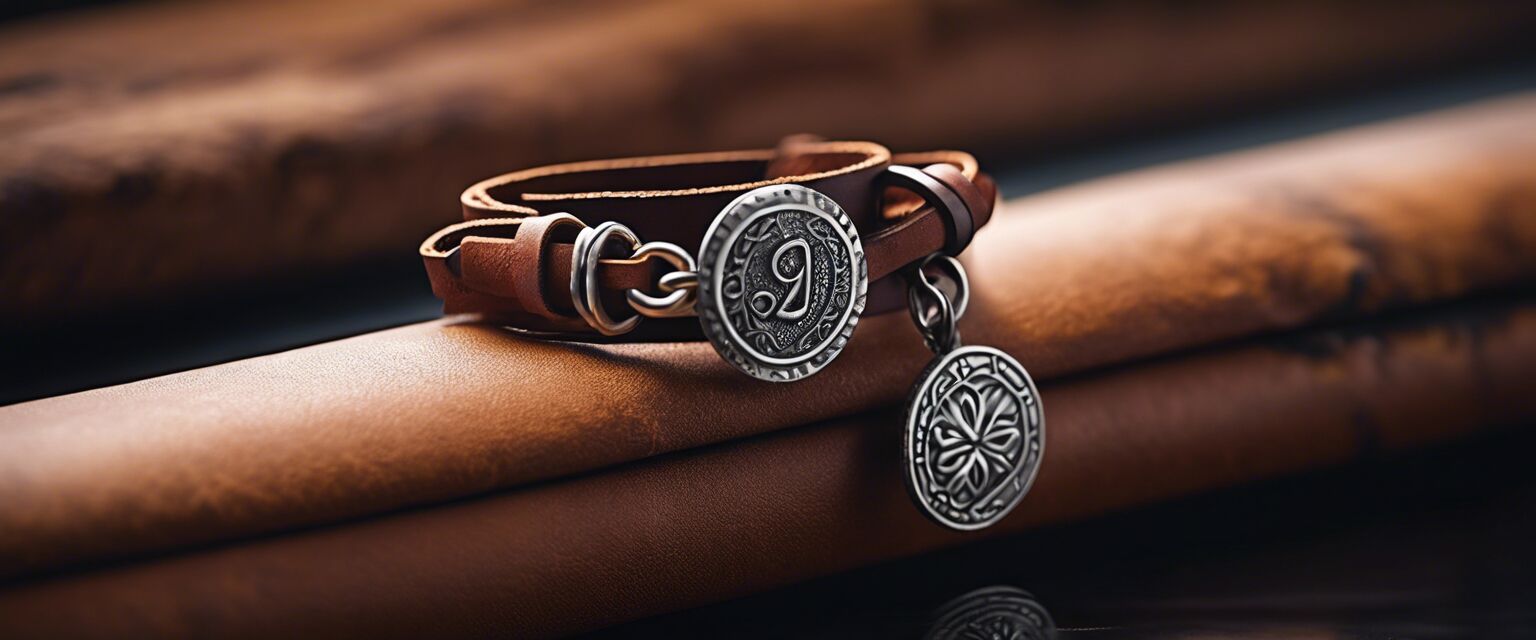 Leather bracelet with charm